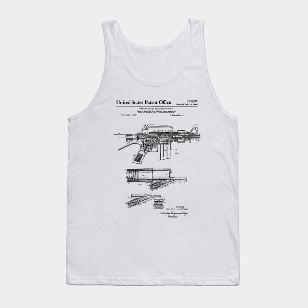 Colt Automatic Rifle Patent Black Tank Top by Luve